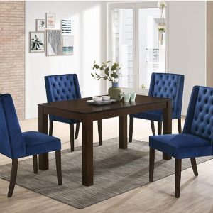 Solid Wood Dining Set Winged Back Chairs
