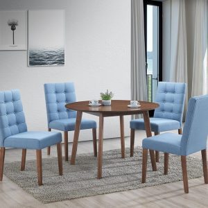Round Dining Table with Medium Back Chairs