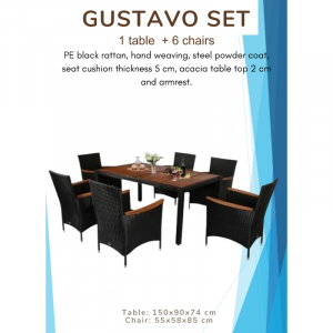 Outdoor 6 Seater Gustavo Table Set