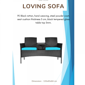 Outdoor Rattan Loving Sofa