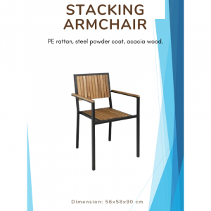 Acacia Wood Stacking Armchair