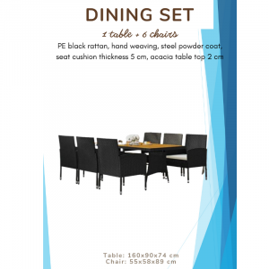 Outdoor 6 Seater Dining Furniture Set