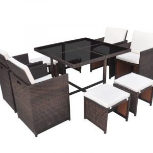 Outdoor Square Cube Glass Table Set