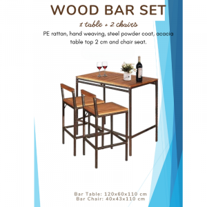 Outdoor Acacia Wood Bar Set
