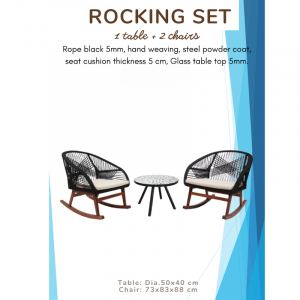 Outdoor Rocking Chair Set With Table