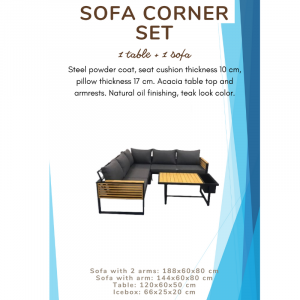 Corner Sofa Set With Table & Ice Box