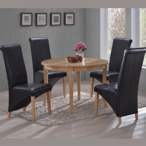 Solidwood 4 Seater Round Dining Set