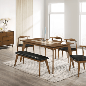 Solid Wood Dining Set with Tile Top